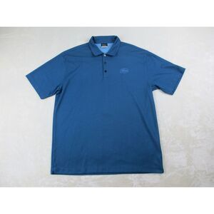Nike Shirt Mens Extra Large Blue Swoosh Geometric Performance Golf‎ Casual*